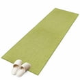 thumbnail image 2 of Fruit Green 2x6 Kitchen Runner Rug, Farmhouse Burlap Solid Green Color Modern Linen Texture Non-Skid Rubber Backing Large Area Rugs - Living Room Bedroom Office, Indoor Floor Carpets Washable Rug, 2 of 9