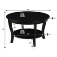 thumbnail image 5 of American Heritage Round Coffee Table with Shelf in Beige Wood Finish, 5 of 6