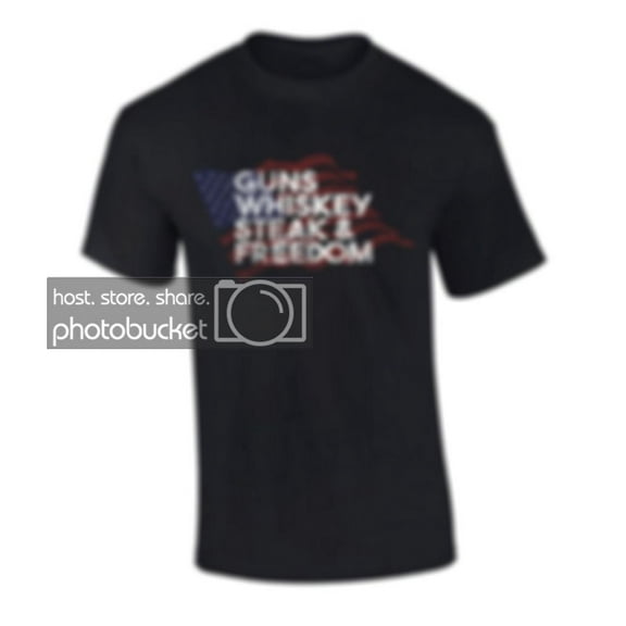 Funny American Flag s Whiskey Steak Freedom Graphic Short Sleeve T-shirt-Small Black