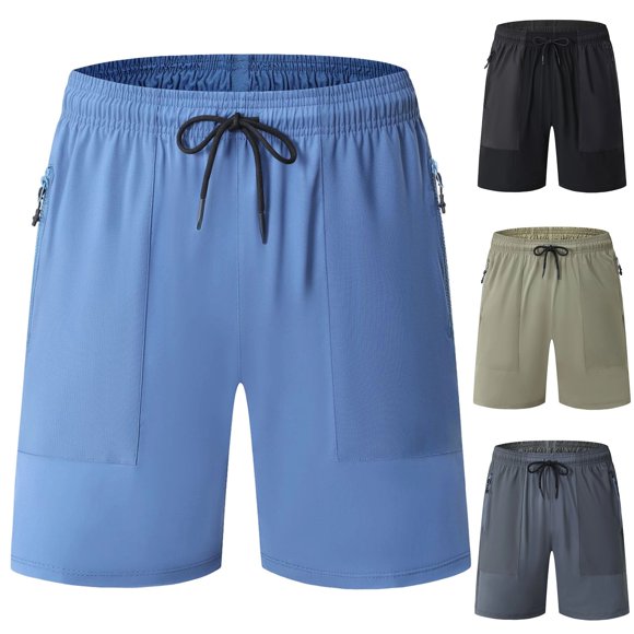 Men's Loose Fit Work Shorts, Cargo Pants & Trousers with Elastic Waist Drawstring, Multi-Pocket Knee Length Casual Wear for Hiking, Gym, Outdoor Sports & Summer Essentials