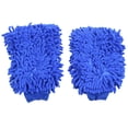 thumbnail image 4 of 2x Premium Microfiber Chenille Super Absorbent Wash and Wax Glove, Car Wash Mitts (Blue), 4 of 8