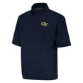 thumbnail image 2 of Men's Antigua Navy Georgia Tech Yellow Jackets Brisk Short Sleeve Quarter-Zip Windshirt, 2 of 3