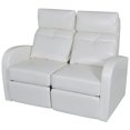 thumbnail image 1 of vidaXL Canapé Inclinable Home Cinéma 2 Places en Similicuir Blanc, 1 of 5