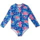 thumbnail image 1 of Odeerbi 4-12 Años Trajes de Baño de Manga Larga Con Lycra Para Niñas Traje de Baño de Una Pieza Para Entrenamiento En Verano Traje de Baño Hawaiano de Surf Con Estampado Floral, 1 of 9