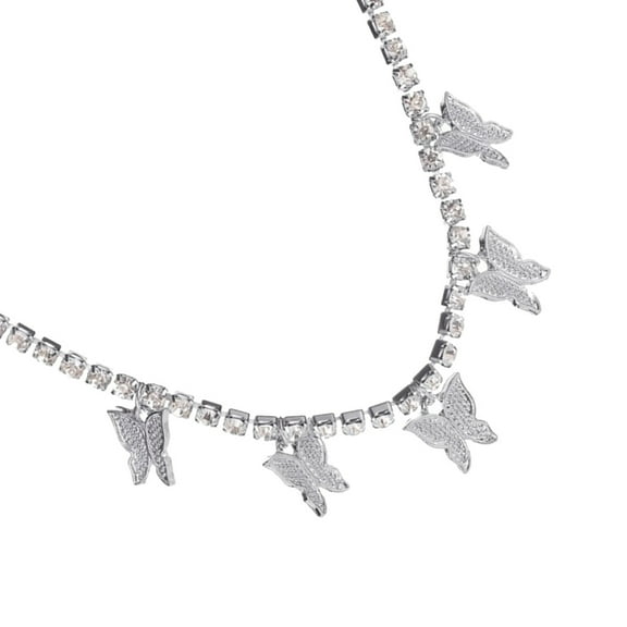 IBASETOY 1Pcs Single-layer Clavicle Chain Necklace Silver for Women Parties Neck Decoration