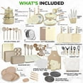 thumbnail image 2 of NutriChef 75-Piece Non-Stick Pots and Pans Set, Complete Ceramic Cookware Set with Bakeware, Utensils, Knife Set, & Accessories, Stain-Resistant, Food-Grade Safe, Cream/Brown, 2 of 7