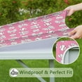 thumbnail image 6 of Pink Bows and Baseballs Pattern Square Fitted Tablecloth with Elastic Edge,Square Table Cover,Washable Elastic Table Cover for Home Kitchen Party Decor 36"x36", 6 of 6