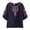 Navy, variant on Boho Tops for Women Cotton Mexican Floral Embroidered 3/4 Sleeve Hippie Summer Blouse Green 4XL