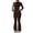 08#Brown, variant on Womens Two Piece Tracksuit Yoga Set Long Sleeve Zipper Jacket with Athletic High Waist Flare Leggings Workout Outfit
