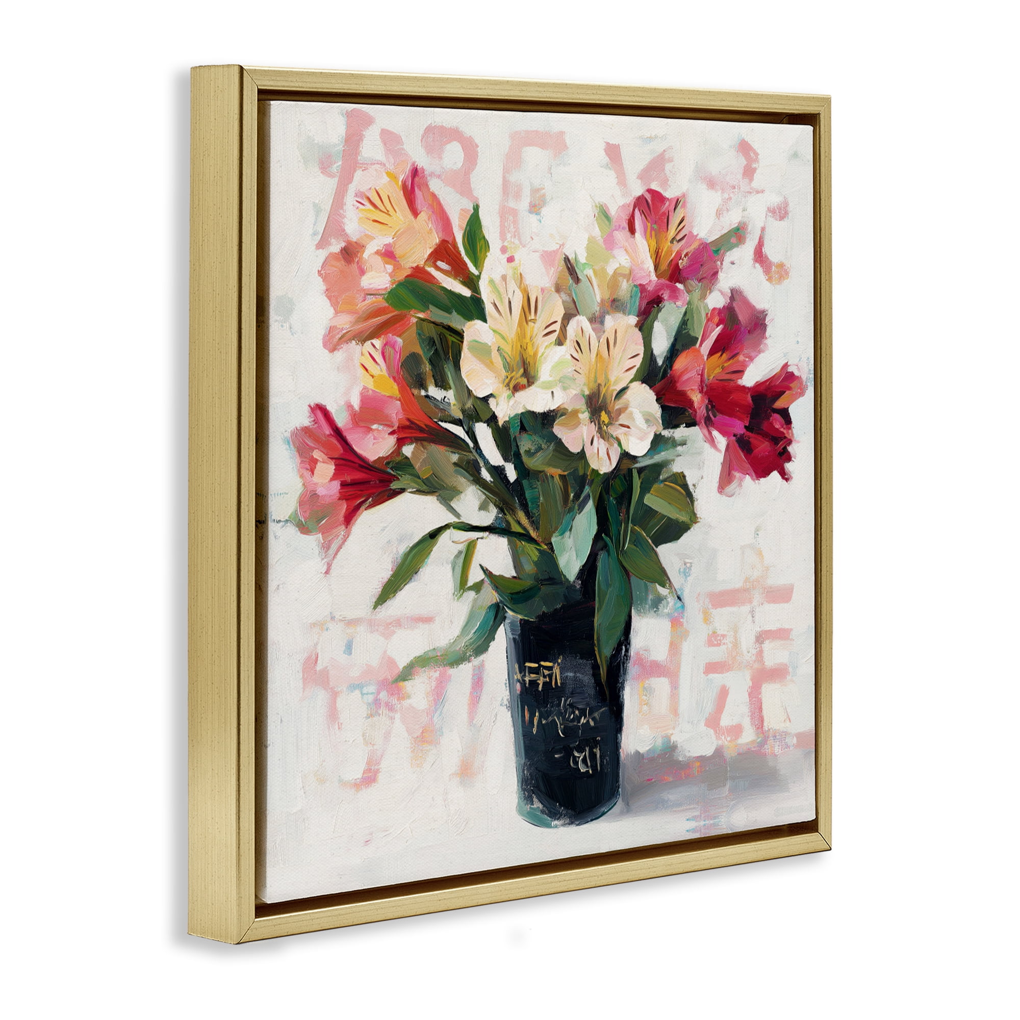 Stupell Industries Street Style Harmony Bouquet Gold Framed Floater Canvas Wall Art, design by Svetlana Aleynikova
