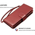 thumbnail image 6 of NJJEX Wallet Case for iPhone 14 Plus 6.7" 2022, for iPhone 14 Plus Case, [9 Card Slots] PU Leather ID Credit Holder Folio Flip [Detachable] Kickstand Magnetic Phone Cover & Lanyard [Wine Red], 6 of 7