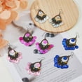 thumbnail image 5 of 4 Pairs Dangle Hook Chandelier Earrings Colorful Disc Charms Hollow Drop Earrings Bohemian Coin Drop Earrings Ethnic Gypsy Beads Earring Valentine Wedding Gift for Woman s, 5 of 7