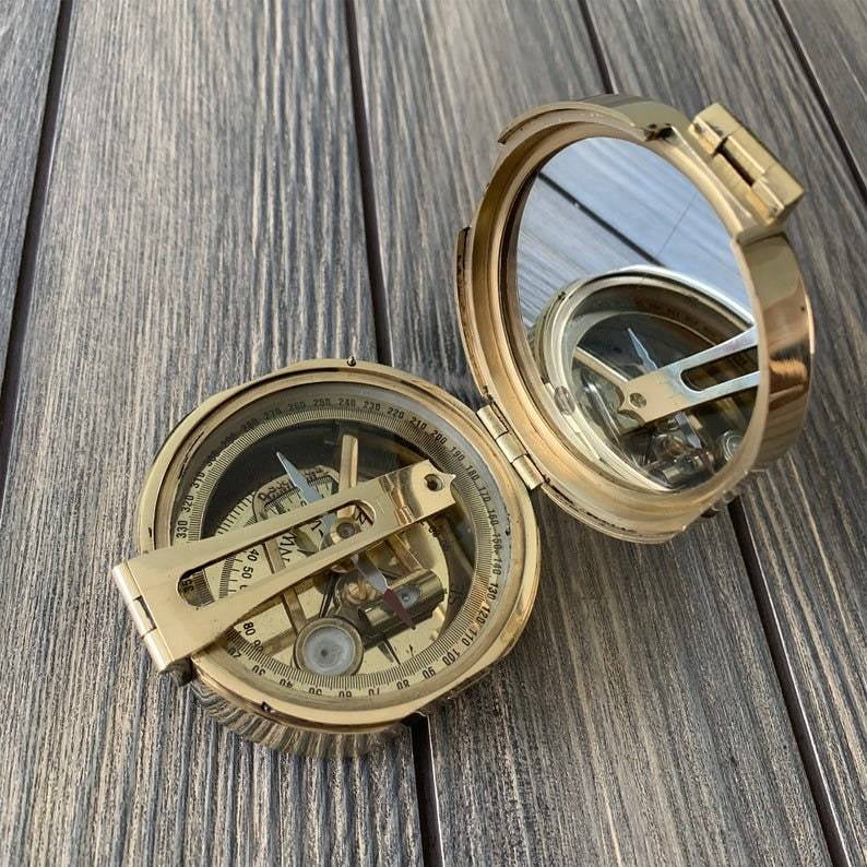 Nautical Brass Brunton Survey Compass London Maritime Brunton Compass 3 Inch