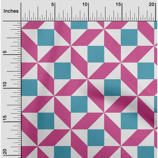 oneOone Viscose Jersey Fabric Triangle|Parallelogram & Square Geometric Decor Fabric Printed BTY 60 Inch Wide