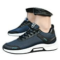 thumbnail image 4 of Mens Shoes,Elevator Casual Sneakers Lightweight Breathable Mesh Trainers Lace Up Sports Footwear With Hidden Lift Heel Height Increase,Shoes for Men,Dark Blue,6.5, 4 of 6