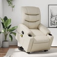 thumbnail image 1 of vidaXL Stand up Massage Recliner Chair Cream Faux Leather, 1 of 5