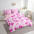 thumbnail image 3 of Castle Fairy Western Cowgirl 7 Pieces Bedding Comforter Set,Kawaii Bowknot Full Bedding Set Lightweight,Cactus Boots Fitted Sheet Flat Sheet,Lightweight Southwestern Room Decor,Reversible, 3 of 8
