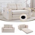 thumbnail image 5 of CQSXDA 2 In 1 Convertible Sofa Bed With Fold Out Floor Couch Design With Pillows For Lounge Settings, Beige, 5 of 19