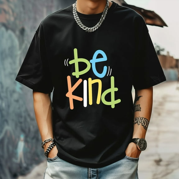 Men's T Shirt Round Neck Patterned Tee Summer New Sports Shirt Vintage Style Gift for Friends XS