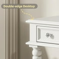 thumbnail image 6 of AENKYO Distressed White Vanity Desk with Octagon Mirror & Drawers - Vintage Makeup Dressing Table for Bedroom, 6 of 10