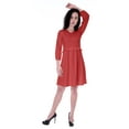 thumbnail image 2 of Moomaya Full Sleeves Gathered Dress w/ Ruffle Waist Casual Flowy Swing Dresses, 2 of 7