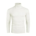 thumbnail image 4 of DHFJKG Turtleneck Solid Color Ribbed Sweater Mens Base Layer Top Slim Fit Solid Color Business Casual Dress Knitwear Keep Warm Long Sleeve Versatile Jumper Tops, 4 of 4