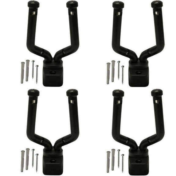 ChromaCast Slim Line Guitar Wall Hanger Stand for Guitar, Bass, Ukulele, Violin, Cello, Mandolin, Banjo, Saxophone, & Trumpet, 4 Pack