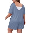 thumbnail image 2 of Gleelist Womens Plus Size Jumpsuit Loose Fit Summer Outfits Short Sleeved Shorts Romper For Women Stretchy Overalls with Pockets XL-5XL, 2 of 5