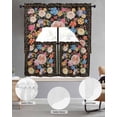 thumbnail image 2 of Boho Pink Flower Swag Curtains for Living Room/Bedroom Windows, Spring Watercolor Country Floral Plant Kitchen Curtains and Valances Set 36 Inch Length, Light Filtering Swags Valance Curtain Panels, 2 of 5