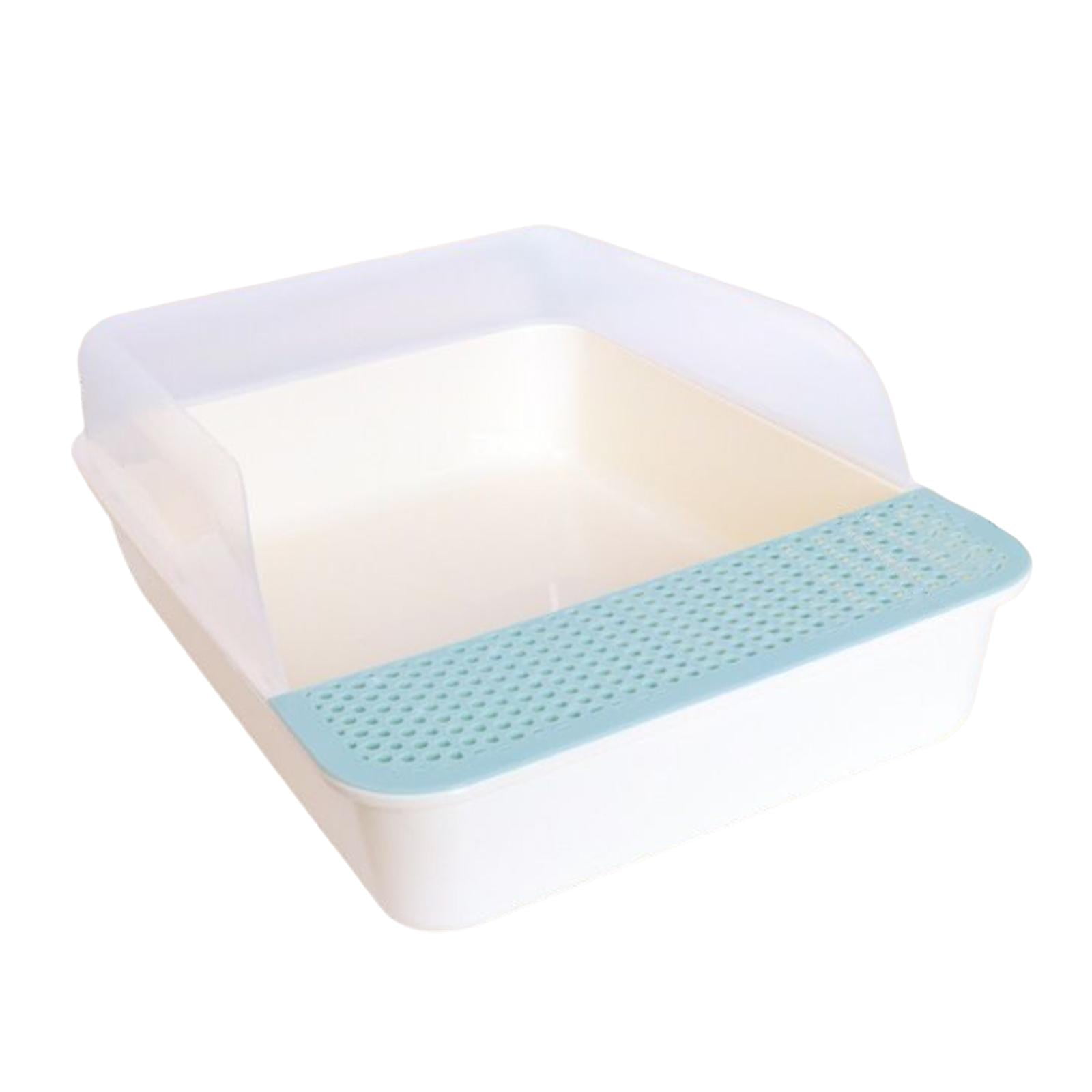 Bvdfgk Open Top Cat Litter Tray Sandbox Semi Enclosed Kitty Litter Box Cat Toilet for Blue Large