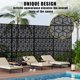 thumbnail image 5 of Yeshouse Biombo de privacidad para exteriores, panel divisor de jardín de metal cortado a láser con hojas tropicales, impermeable, ideal para patio, terraza y balcón, 5 of 8