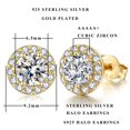 thumbnail image 6 of Jiamiaoi Halo Earrings 18K White Gold Plated Stud Earrings for Women 925 Sterling Silver Cubic Zirconia Earrings Studs Flat Diamond Stud Earrings Silver Earrings for Women, 6 of 6