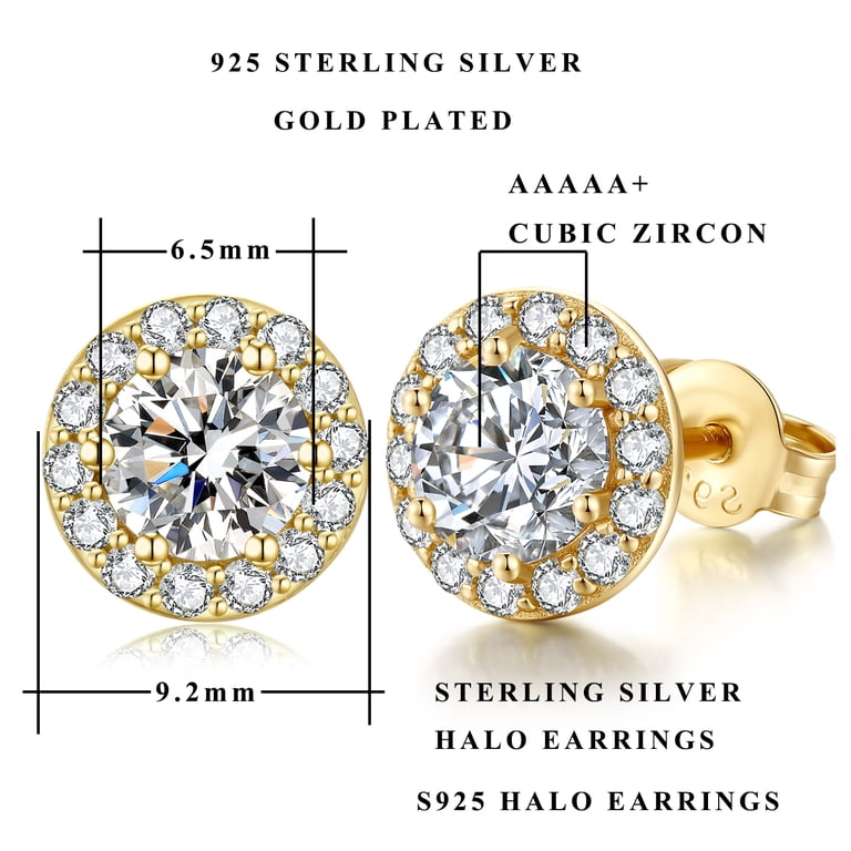 SIGNEALA 18K Gold Plated Wave Stud Earrings - Hypoallergenic Stainless Steel With Cubic Zirconia For Women