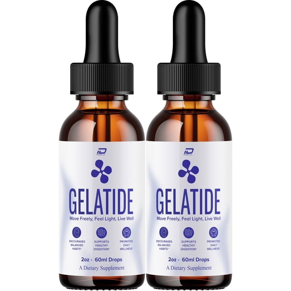 Gelatide Liquid Drops – Gelatide Natural Blend Healthy Organic Support, 2 Pack, 2 Month Supply