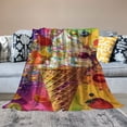 thumbnail image 2 of Orinice Ice Cream Blanket,Colorful Flannel Throw Blankets,Soft Warm Lightweight Cozy Plush Throws for Bedroom Sofa Home Decor Gifts for Women Girls  60x80in, 2 of 6