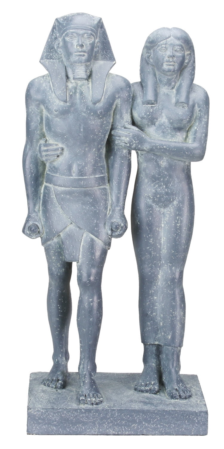 Egyptian King Menkaure with Queen Statue Figurine