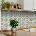 thumbnail image 2 of Mi Alma Green Brown Spanish Mexican Peel & Stick Vinyl Backsplash Tiles 5x5, 24 pcs, 2 of 10