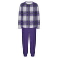 thumbnail image 5 of Plaid Lounge Sets for Women Fleece 2 Piece Jogger Pajama Long Sleeve Pants Loungewear Winter Casual Matching Outfits New Tracksuit for Women Purple XXL, 5 of 7