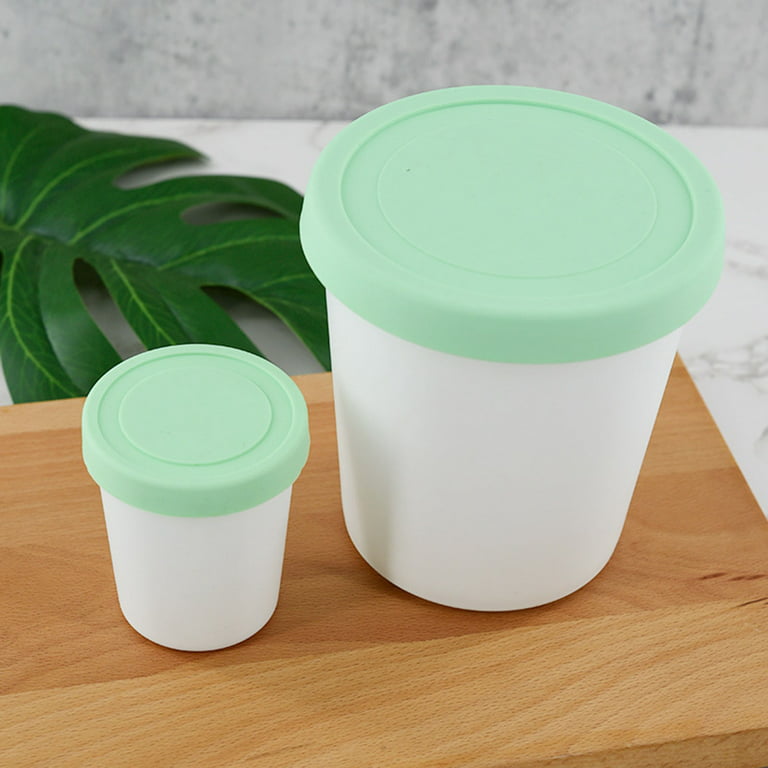 LIN Ice Cream Containers 4-Pack - 1Quart Reusable Round Storage Tubs for  Homemade Ice Cream & Frozen Treats, Silicone Lids - Non-BPA Plastic 