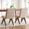 thumbnail image 5 of Kidol & Shellder Modern Upholstered Dining Chairs Set of 2 Tufted Armless Kitchen Chairs with Linen Fabric & Wooden Legs,Khaki, 5 of 9