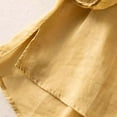 thumbnail image 5 of Cagogo Women Plus Size Two Piece Set Round Neck 3/4 Sleeve Blouse Wide Leg Pants Casual Solid Boho Loose Matching Outfits Summer Business Cruise Travel Clothes, Yellow 3XL, 5 of 7