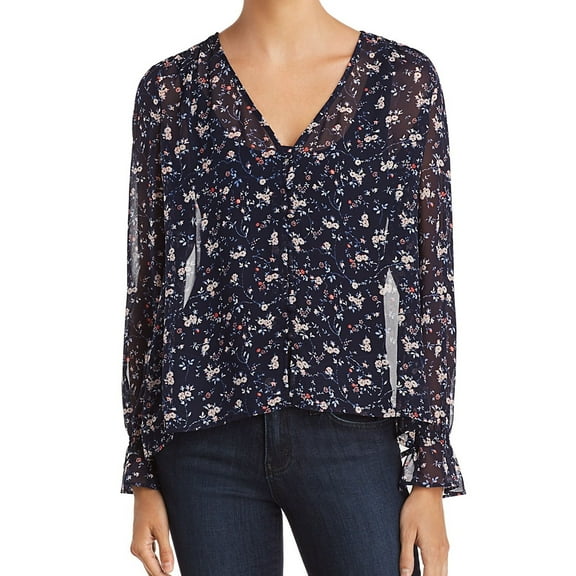 Joie Womens Bolona Button Down Blouse, Blue, X-Small