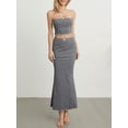 thumbnail image 2 of Biezeib Women Skirt Set, Elegant Bow Strapless Backless Tube Top with Midi Skirt Summer Outfit, 2 of 6