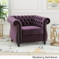 thumbnail image 6 of Pemberly Row Chesterfield Velvet Club Chair in Blackberry Finish, 6 of 13