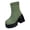Green, variant on Black Womens Fashion Versatile Flying Woven High Top Elastic Socks Boots Thick Heel Thick Sole Short Boots