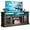 Rustic Oak, variant on Dextrus Durable Television Stand, Tempered Glass Rustic Oak, 65", 108 lbs