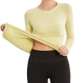 thumbnail image 4 of Arnsht Slim Fit Workout Shirts for Women Long Sleeve Yoga Tops Sports Running Shirt Breathable Athletic Base Layer Top Yellow XL, 4 of 5