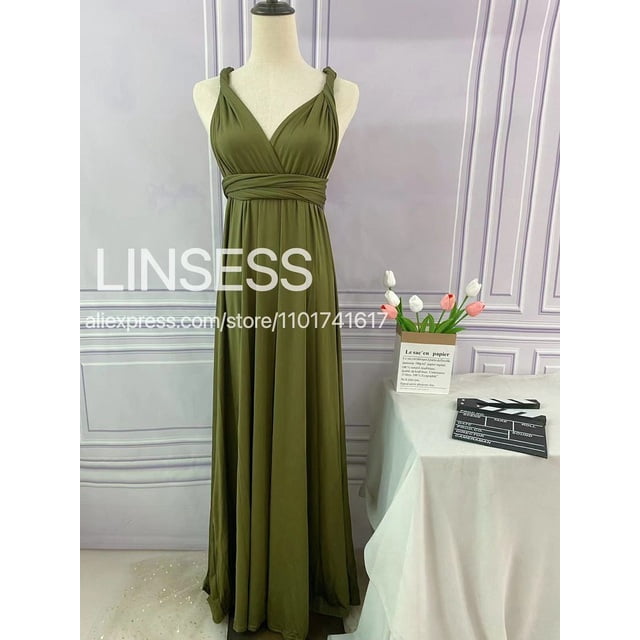 Robe Infinity Longue au Sol Longue Maxi Convertible Formelle Portefeuille Aguichant Robe de Demoiselle d'Honneur Robe de Soirée Robe de Mariage Cocktail