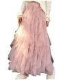 thumbnail image 2 of QENGING Summer Skirts for Women Spring Elastic High Waist Long Mesh Skirt Gauze Skirt Clothes, 2 of 5