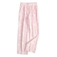 thumbnail image 3 of Trgacdwlo Fleece Pajama Pants Women Star Print Wide Leg Flannel Pajama Pants Women Elastic Waist Winter Warm Fuzzy Womens Sleep Pants, 3 of 10